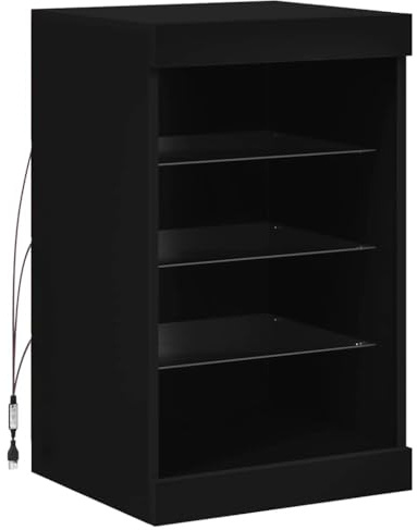 vidaXL Credenza con Luci LED Nera 41x37x67 cm