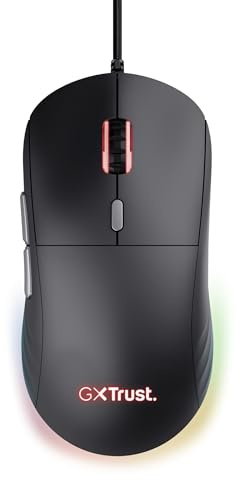 GXTrust Redex II Leichte Gaming Maus 82 g, Kailh-Schalter, USB, Schwarz | 200-10000 DPI, RGB, Gaming Mouse mit 6 Programmierbare Tasten, für Laptop Computer Windows