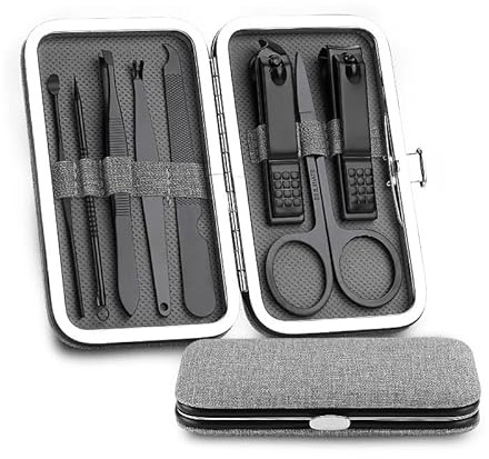 xiuling4568 Nagelscheren-Set aus Edelstahl for den Haushalt, for Männer und Frauen, spezielle Nagelknipser, Maniküre- und Schönheitswerkzeuge, 8-teilig, tragbar, for den Haushalt(Grijs)