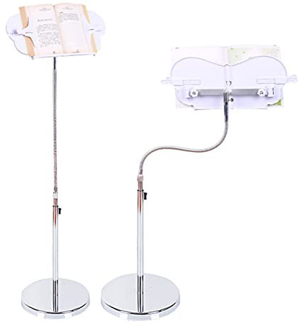 YJKKZQLB Buchhalter-Bodenständer, 360 Grad drehbar, höhenverstellbar, Flexibler Schwanenhals, Stabiler Aluminiummetallsockel, Kochbuch-Lesepult, tragbarer, Stabiler, Leichter Bücherständer