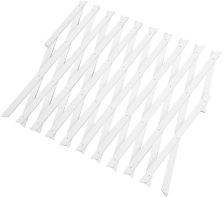SUPVOX Treillis en Bois pour Plantes Grimpantes D’extérieur Et Intérieur Treillis Mural Rétractable Blanc H44 Support Flexible Et Décoratif pour Jardin, Balcon Et Mur
