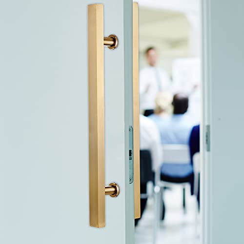 Gold Barn Door Handles Stainless Steel Sliding Door Pulls 71inch Farmhouse Gate Hardware Kit Internal External Entry Grab Bar