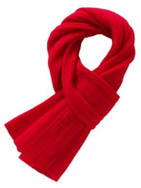 Kaschmir-Schal für Damen, weich, warm, einfarbig, Strickschal, Alltags-Geschenk für Damen und Mädchen, rot, One size