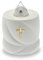 AROBA LED Grave Candle - Flickering Effect - Long Burning Time up to 200 Days - Reusable - White Holy Cross