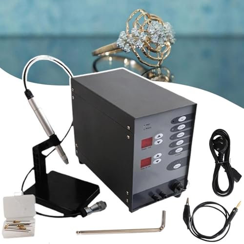 Macchina Saldatrice Permanente Per Gioielli+Display Digitale,Saldatrice Ad Arco Pulsato Per Riparazione Fai Te Di Gioielli, Riparazione Pezzi Ferramenta,Per Oro Massiccio,Alluminio,Titanio,Grey