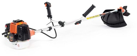 TOP CUT Benzin Motorsense 51,7 cm³ -2-Takt - Freischneider & Rasentrimmer mit Messer - Fadenspule und Schultergurt - Multifunktional & Ergonomisch