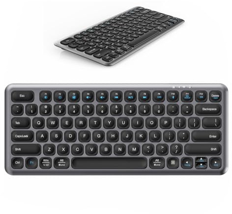 PopBloom Pebble Keys K380s, Multi-Device Bluetooth Wireless Keyboard with Customizable Shortcuts, Slim and Portable, Easy-Switch for Windows, macOS, iPadOS, Android, Chrome OS