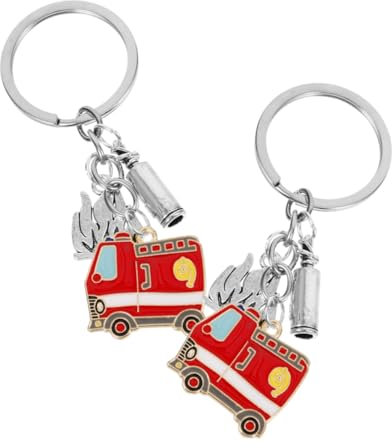 Gatuida 2stücke Feuerwehr Schlüsselanhänger Kleines Legierungsanhänger Geschenk Für Feuerwehrmänner Dekorativer Schlüsselring Charm Für Autoschlüssel Taschenanhänger