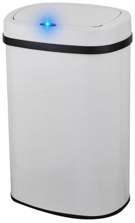 Bayt Poubelle de Cuisine à Capteur – 60 Litres – Ouverture Automatique – Métallique – Blanc
