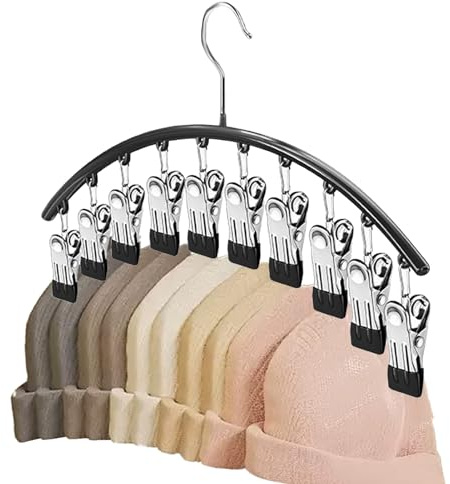 Heuterbügel - 10 Clip Burved Leggings Organizer | Edelstahl -Kleiderbügel | Multifunktionale Rockbügel zur Aufbewahrung von Leggings, Jeans, Schals, Krawatten, Hüten und Socken