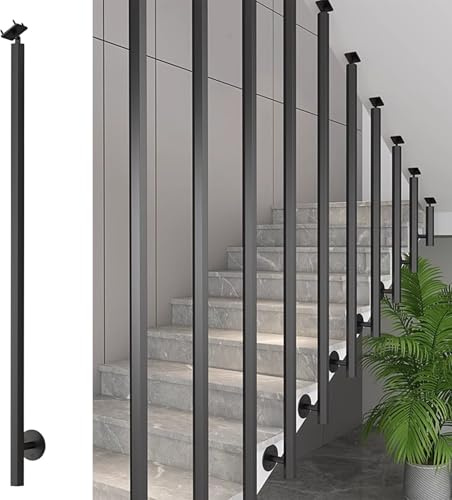Ringhiera per scale Corrimano in acciaio al carbonio interne Ringhiera a muro Corrimano resistente per scale per gradini Villa Hotel (130cm 1ps)