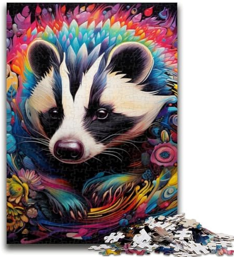 Puzzle per adulti 1000 pezzi difficili animali tasso del miele puzzle per adolescenti, giochi educativi decorazione da parete regali unici per compleanno e Natale (75x50cm)