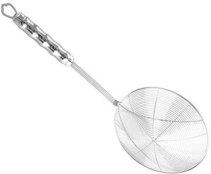 BESTYASH Passoire Écumoire Inox à Long Manche Filtre Maille Métallique Résistante Chaleur pour Cuisine Maison et Restaurant Cuillère Filtrante Ergonomique pour Friture et Service Aliments
