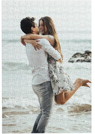 Personalised Puzzles for Adults Design Your Add Text Logo Photo Custom jigsaws with Pets, Portraits, Landscapes image for him her Kids Couple Friend Halloween Valentine's Day Birthday