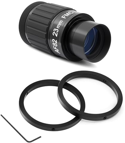 Astromania 2 Inches Ultra Wide Angle Eyepiece for Planetary and Deep Space, 82 Degree 23mm UWA Eyepiece - Bundle with - 2 Inch Telescope Eyepiece Parfocal Rings Set of Two
