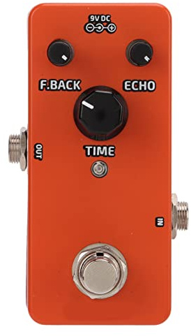 Analog Delay Effekt Pedal, Vintage Mini Single Block, Orange, Kompakt und Langlebig - Warmer Retro Delay Sound, True Bypass, Ideal für Gitarristen