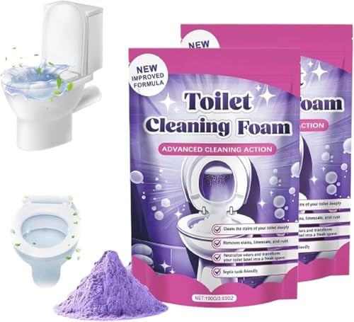 Nettoyant Pour Toilettes, Mousse De Nettoyage Action Pour Des Toilettes éTincelantes Sans Effort, Nettoyant Moussant Sans Contact (Pink*2)