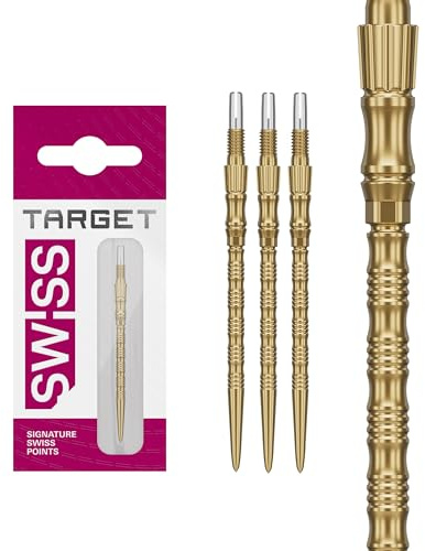 Target Darts Signature Swiss Point TRB | 3er-Set Spitzen | 42 mm – Gold | Dartspitzen austauschen, Swiss Point-Technologie, professionelles Dartzubehör