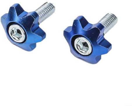 Floweringbeter Bulloni per targa a forma di stella, diametro filettato, compatibili con vari per auto e moto, materiale in alluminio (blu)
