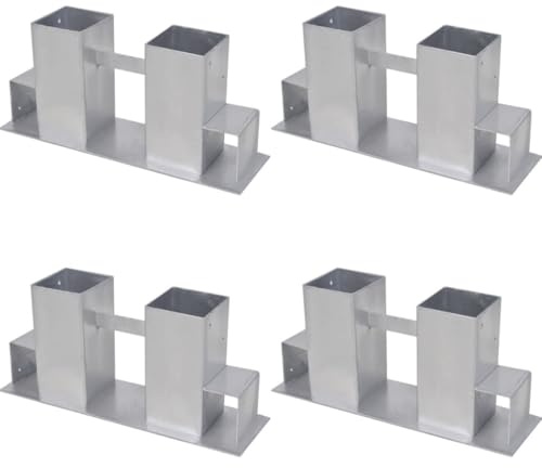 Kaloriko Apilamiento de madera, 4 unidades, acero galvanizado, color plateado, 340 x 100 x 150 cm, soporte para leña, accesorios para chimenea, estufa de leña, horno de leña, utensilios para horno