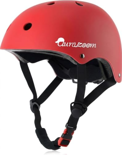 AuraZoom BMX Skating Skateboarding Cycling Scootering Bike Rock Climbing Multi-Sport Safety Kids Helmet, Age 3-13, Adjustable for Boys Girls & Toddler