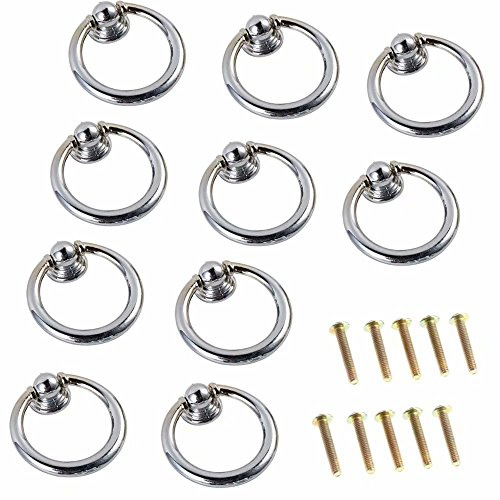 FBSHOP(TM) 10 Stück Silber Ring-Form Zink-Legierung Möbelknauf/ Möbelknopf /Türknauf /für Küchenschränke, Schränke, Kleiderschrank, Schublade, Anrichte, Möbel Hardware