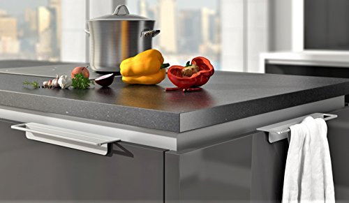 HANDTUCHHALTER GESCHIRRTUCHHALTER 32 cm FÜR GRIFFLOSE FRONTEN OHNE Bohren ZUM AUFSTECKEN EDELSTAHLOPTIK