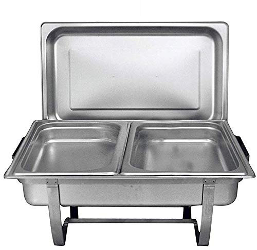 TigerChef Food Warmer - Chaffing Dishes Stainless Steel - Chafing Dish Buffet Set - Chafer and Buffet Warmer Sets with 2 Half-Size Pans and Cool-Touch Plastic Handle