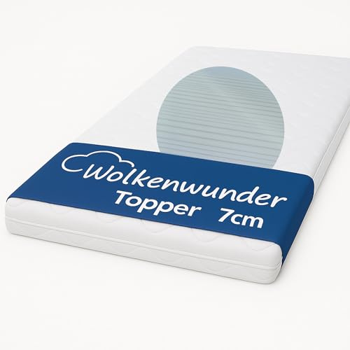 Wolkenwunder Matratzen Topper 100x200 cm mittel, 7 cm Höhe, 7-Zonen, Matratzenauflage