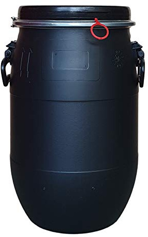 kanister-vertrieb® 30 Liter Weithalsfass, Deckelfass, Spannringfass schwarz, blau, grün (schwarz)