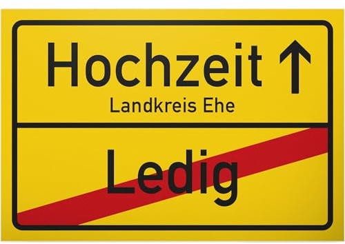 DankeDir! Hochzeit Ehe - Ortschild Ortstafel - Schild lustiger Spruch - Hochzeitsdeko Accessoire Fotobox Partydeko - Deko Idee Hochzeitskarte Hochzeitsgeschenk Geschenk Brautpaar
