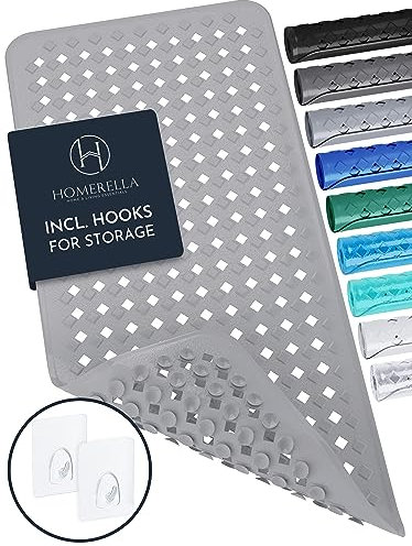 homerella® Badewannenmatte rutschfest 88x39cm, INKL. HAKEN, Rutschfeste Badematte BPA frei, Duschmatte rutschfest, Antirutschmatte Badewanne, Rutschmatte Badewanne, schimmelresistent&maschinenwaschbar