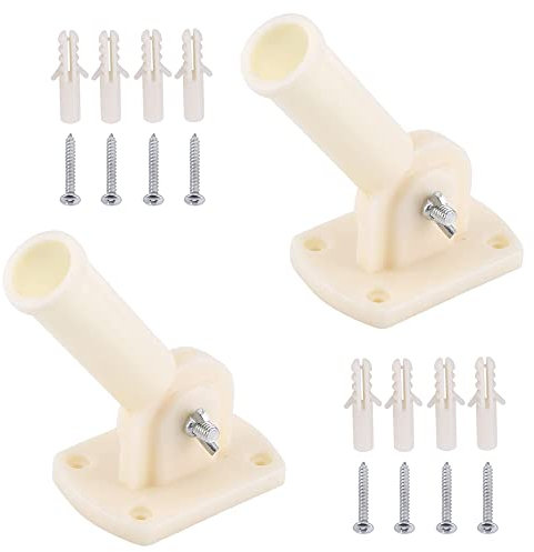 2 Pezzi Supporto per Palo per Bandiera, Base Dell'asta della Bandiera, Staffa di Bandiera di Plastica, con 8 Viti e 8 Viti ad Espansione, Rotazione di 180°, Diametro 26 mm, per Installare Pennoni
