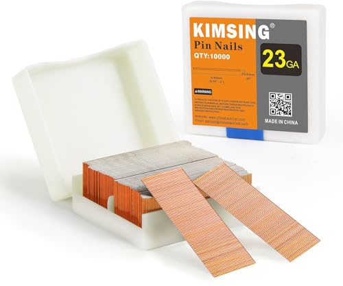 KIMSING P625 Clavos de cobre, calibre 23 10000 piezas/caja, 25mm de longitud sin cabeza para clavadora neumática y clavadora de aire