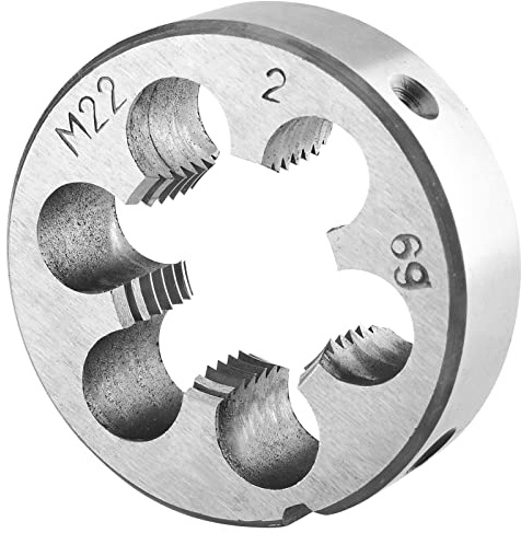 Burkit Metrische M22 x 2 runde Gewindeschneider, M22 x 2,0 Maschinengewinde-Schneideisen für Rechtshänder
