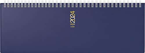rido/idé Wochenkalender Modell ac-Wochenquerterminer 2024 2 Seiten = 1 Woche Blattgröße 30,7 x 10,5 cm blau