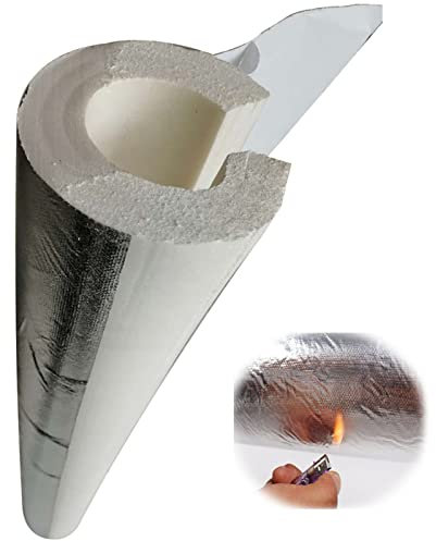 NOWORO Dämmung Rohre Aluminiumfolie Schaumstoffschlauch, für rohrisolierung im erdreich, Frostschutz Feuer, Innendurchmesser 22/27/34/43/48/60/76/89mm, Siegel selbstkleben (Size : 43MMX30MMX1M)