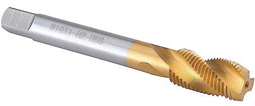 Burkit M10 X 1 Spiralnutengewindebohrer HSS Titan beschichtet Spiralnutengewinde Gewindebohrer M10x1,0