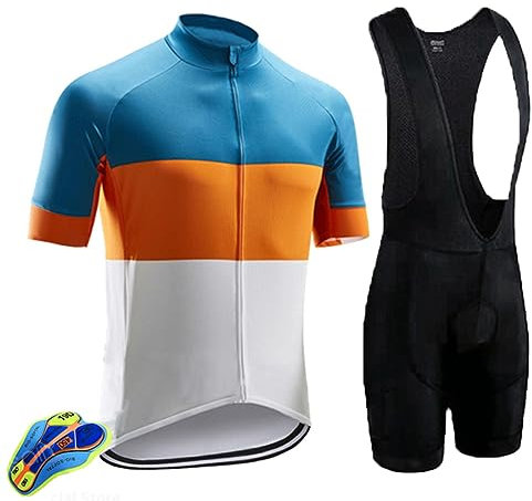 PRIOKNIKO Fahrrad Trikots Herren Fahrradbekleidung Team Kurzarm-Radset Mtb-Fahrrad,Bd05,3Xl