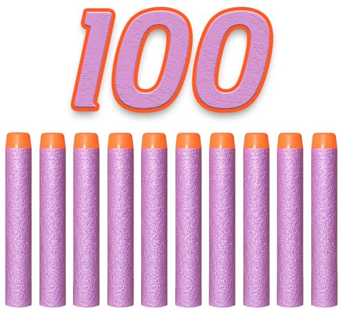 König Design Nerf Lot de 100 fléchettes Nerf en mousse pour N-Strike Elite Blasters Series Hasbro Fortnite