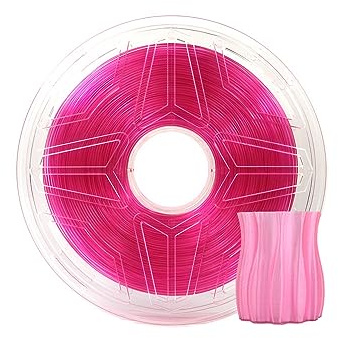 LeoPlas PETG Filament 1.75mm Klar PETG Filament 1kg für 3D-Druckmaterial Druckerzubehör (Transparent Rosa)