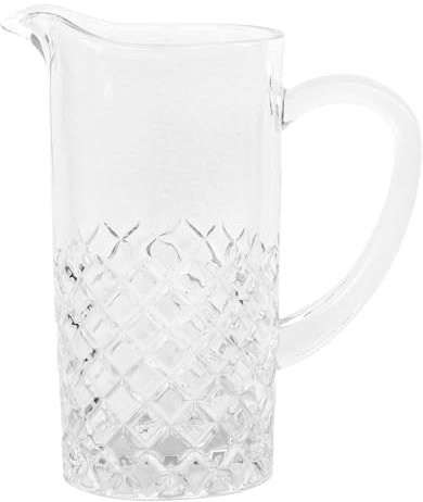 Cut Glass Pitcher Jug Vintage Style Diamond Embossed Glass Jug Juice Cocktail Mixer Water Pitcher Dinner Party