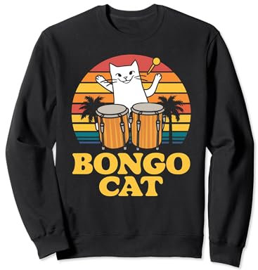 Bongo-Katze im Retro-Look Sweatshirt