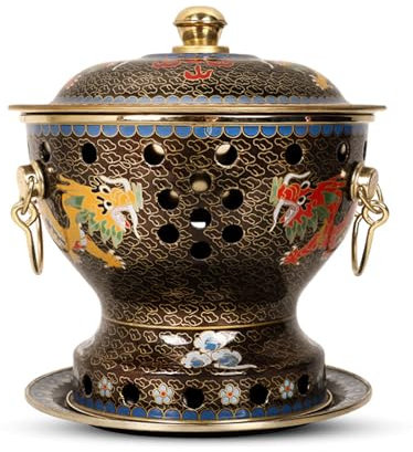 OYWEHECE Hot Pot Durable Cloisonné Single Enamel Pot Small Hot Pot Meal Alcohol Pot Household Single Oil Hot Pot Pure Copper Pot Chafing Dish,X