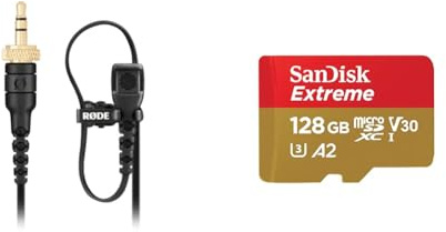 RØDE Lavalier II Hochwertiges Ansteckmikrofon für Broadcast & SanDisk Extreme microSDXC UHS-I Speicherkarte 128 GB + Adapter