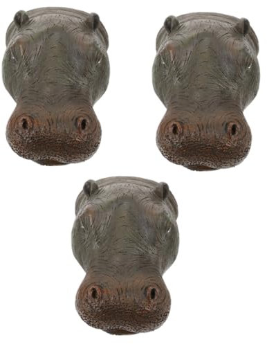 Cabilock 3 Stücke Realistische Harz Hippo Statue Teich Decor Schwimm Hippo Garten Teich Ornament