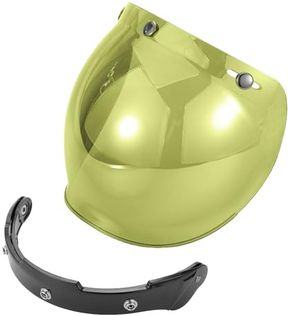 Partuto 1pc Universal Motorcycle Helmet Visor Shield - Motorcycle Helmet Visor Replacement Anti-UV - Resin Yellow
