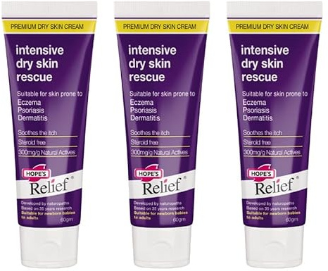 Hope's Relief Natürliche Intensive Trockene Hautcreme, Vorteilspackung für Gesicht, Hände, Körper, Feuchtigkeitspflege, Ekzeme, Schuppenflechte und Dermatitis, ideal für trockene, juckende Haut und