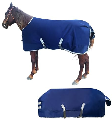 1200D Winter Horse Blanket -Premium Horses Turnout,Medium Weight Water Resistant Breathable Stable Blankets, 220g Filled Liner,for Indoor Warmth & Protection(135)