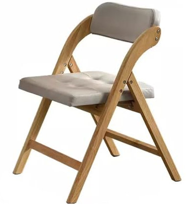 Gepolsterter Holzstuhl für den Innenbereich, einfache Lagerung und bequemes Sitzen, ideal für Küche, Büro, Gästeempfang und Schlafzimmer, armloses Design, in Originalholzfarbe